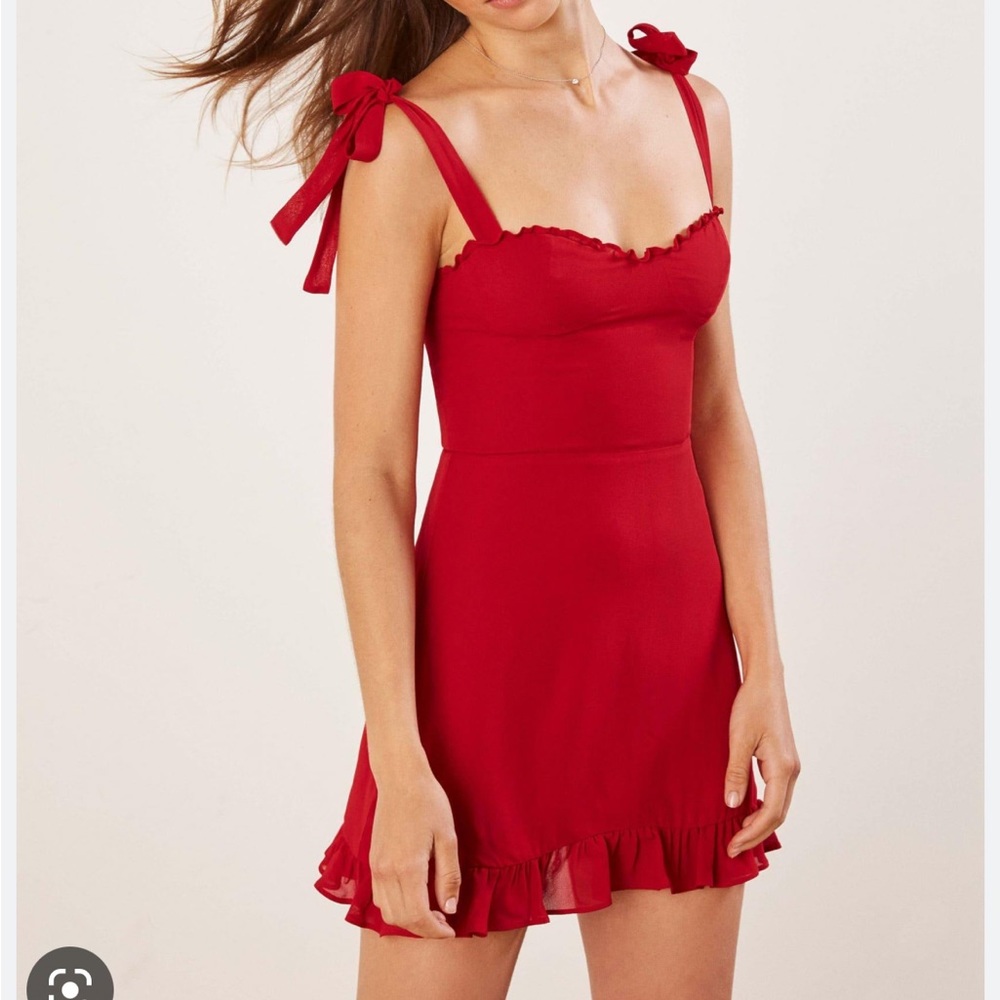 Reformation Red Christine Dress